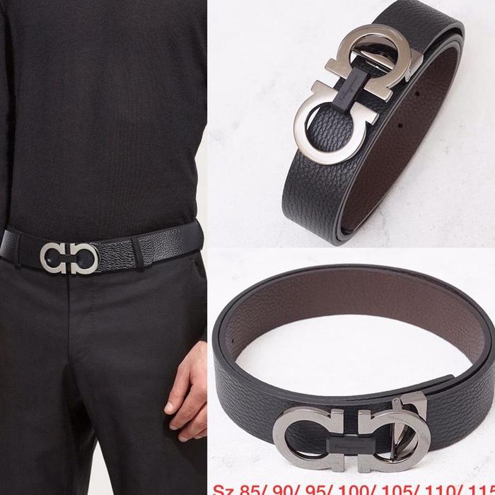 SALVATORE FERRAGAMO MEN REVERSIBLE GANCINI GLOSSY BELT ORIGINAL READY STOCK