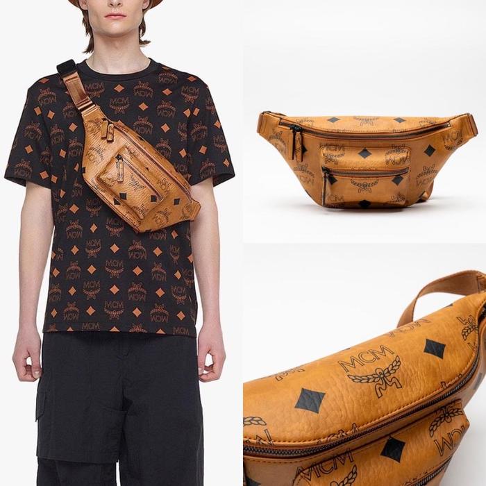 MCM MEDIUM FURSTEN BELT BAG WITH D RING DETAIL AT SIDE ORIGINAL READY STOCK