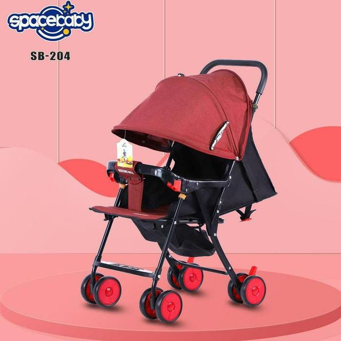 BABY STROLLER MURAH||KERETA DORONG BAYI BISA REBAH,DUDUK DAN BERSANDAR||BABY STROLLER SPACEBABY SB-2