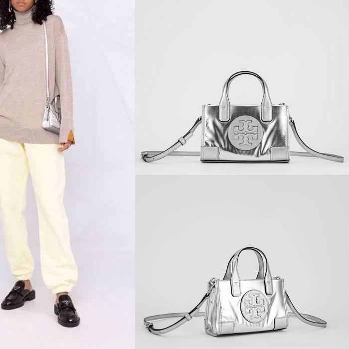 Tory Burch Ella Metalic Micro tote Original READY STOCK