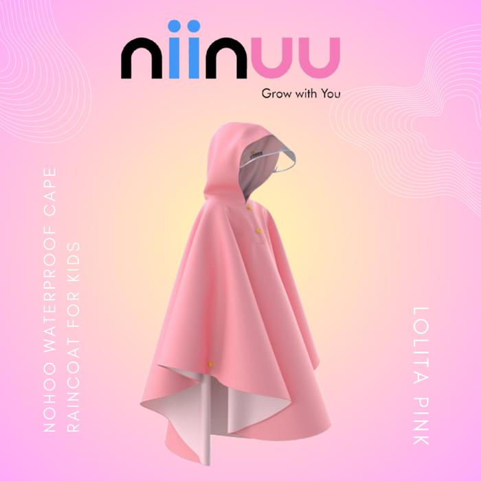 Jas Hujan Anak Kualitas Premium NOHOO Waterproof Cape Raincoat for Kids Original