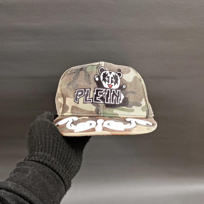 Topi Snapback Unisex Pria Wanita PHILIP PLEIN Camo