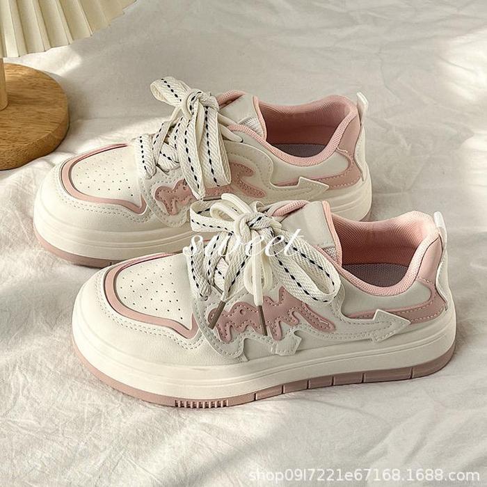 SCS SC074 Sepatu Wanita Sneaker Rendah Bahan Pu Luar Negeri Import Sepatu Olahraga Korea DD1022 Sepa