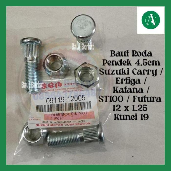 Saju* Baut Roda Vitara / Futura / Carry Pendek Baut Mur Roda Suzuki Pendek Baut Roda Suzuki Pendek B