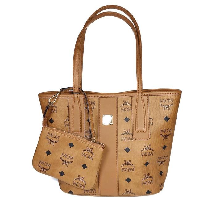 MCM Small Tote Bag, Color : Cognac