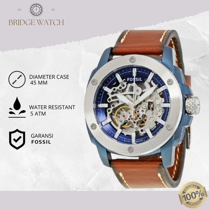 Terbaru Jam Tangan Fossil Automatic Pria Analog Leather Sporty Original Me3135 Terlaris