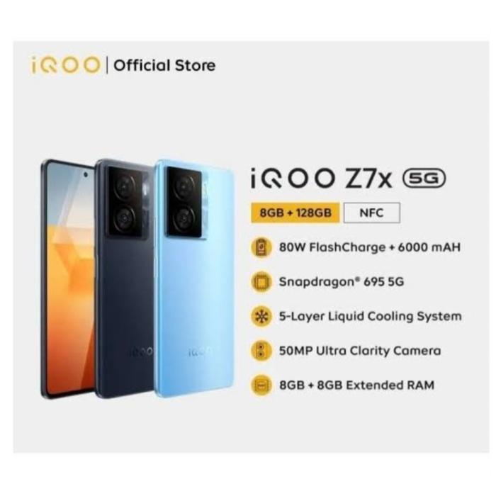 HP VIVO IQOO Z7X 5G 8/256 GB - IQOO Z7x 5G RAM 8GB ROM 256GB RESMI