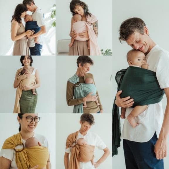 Mikhadou Solid Linen Ring Sling (gendongan bayi)