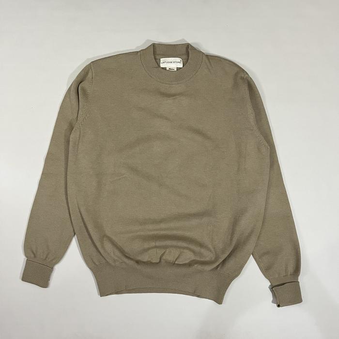 Lafudge Store City Boy Light Brown Wool Mock Neck Sweatshirt no Muji Uniqlo U Carhartt Dickies Supre