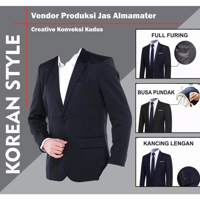 JAS FORMAL HITAM POLOS ALMAMATER KAMPUS OSIS SMP SMA