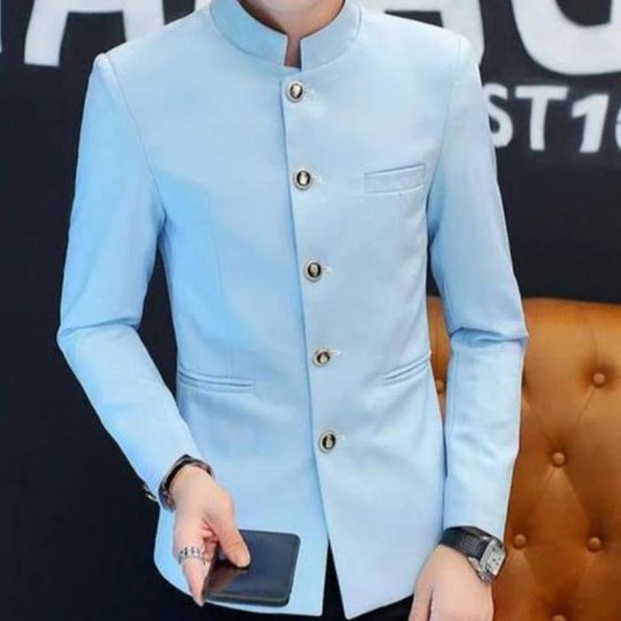 Jas Koko Pria dewasa / Jas Mandarin / Jasko Biru Muda