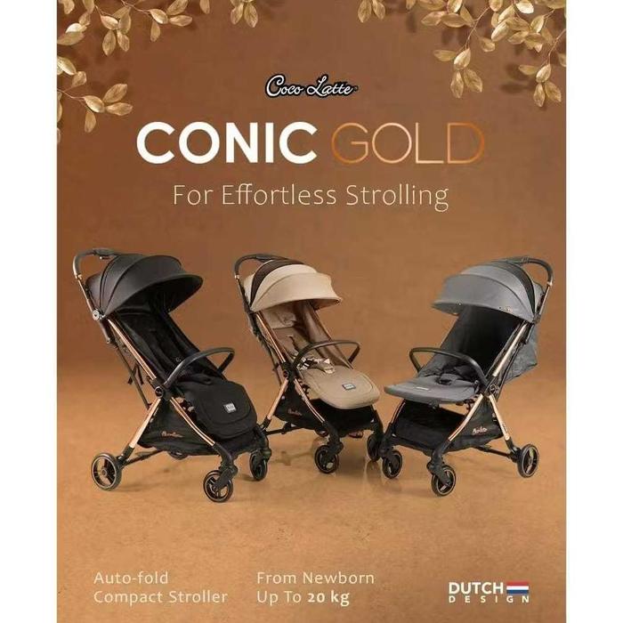 Stroller Cocolatte Iconic Conic Auto Gold CL73695 - CL72655 / Kereta Dorong Bayi Autofold Cabin Size