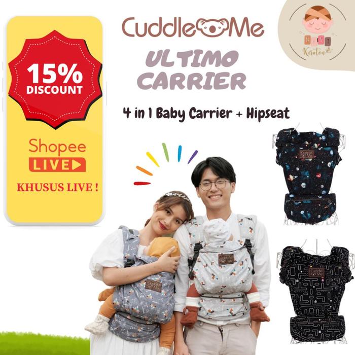 Cuddle Me Ultimo Carrier Gendongan Bayi SSC Hipseat Ergonomis Multifungsi 4 Posisi Gendong Depan
