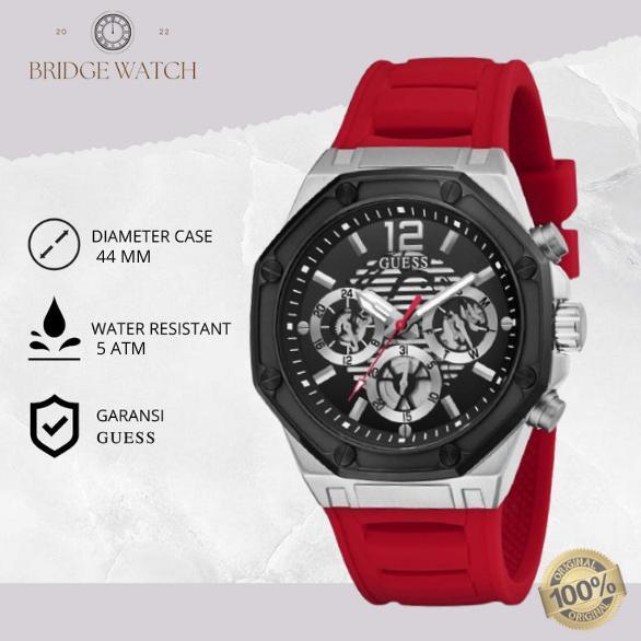 Terbaru Jam Tangan Pria Guess Momentum Gw0263G3 Chronograph Merah Original Terlaris