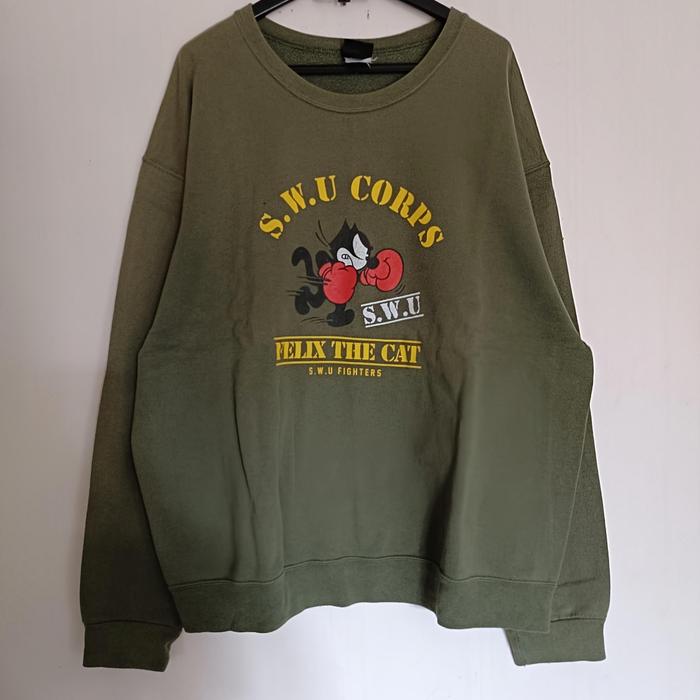 ( size XXL ) sweater Y2K Felix the cat military parody crewneck