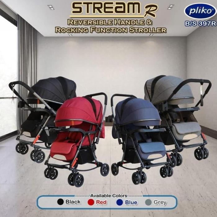 Makassar ! Stroller Pliko Stream R 397 Kereta Dorong Bayi + Ayun 3 Fungsi