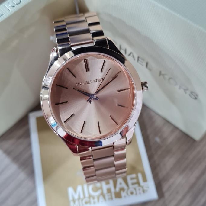 Terbaru Jam Tangan Wanita Mk3197 Stainless Steel Rosegold Fullset Terlaris