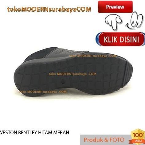 no 41 weston bentley hitam merah sepatu sekolah casual sneakers