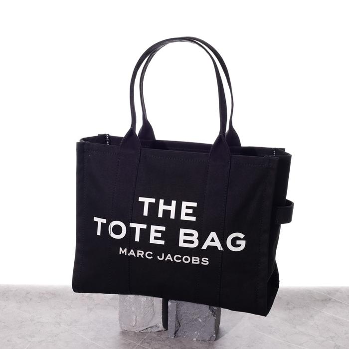 MARC JACOBS Large Traveler Tote Bag in Black Canvas