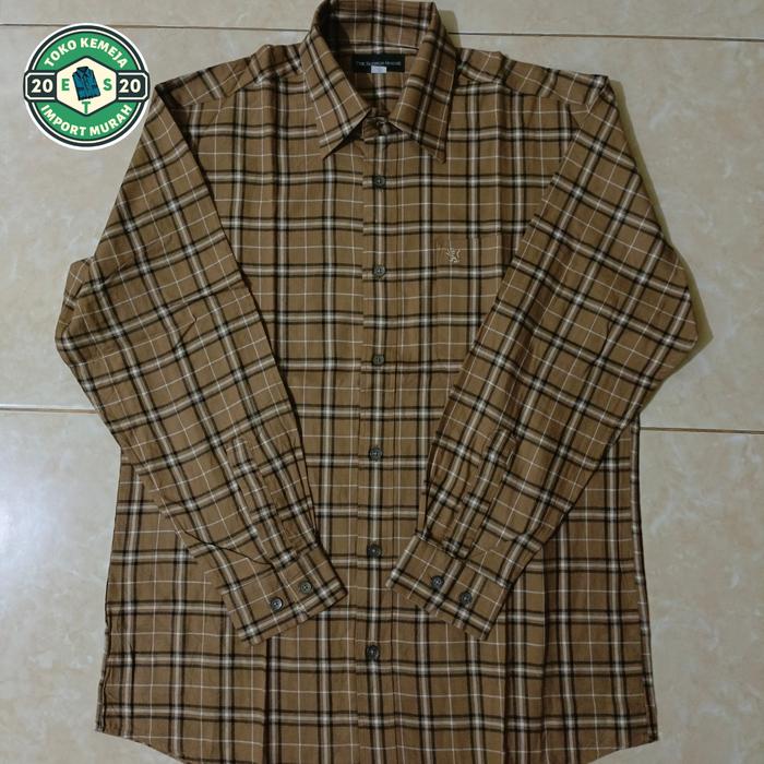 Kemeja Kotak Cokelat Import By THE SCOTCH HOUSE, Size : M, 100% Katun