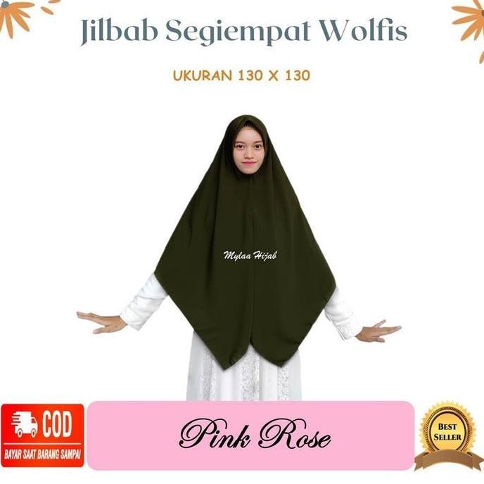 jilbab wolfis segi empat woolpeach premium gra a segiempat anak sekolah termurah hijab segitiga musl