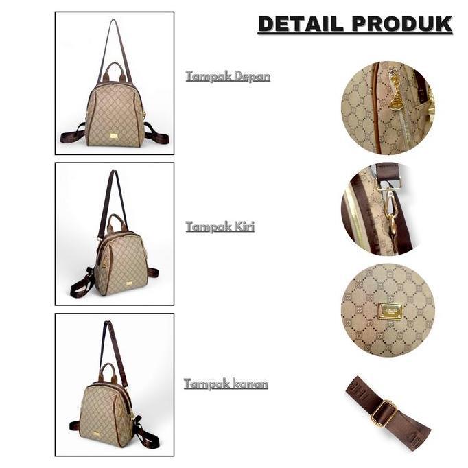 ransel andin kc-048# tas ransel wanita - backpack cewek bahan kulit pu leather premium model terbaru