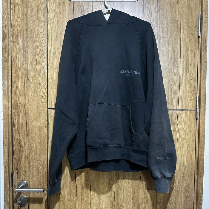 Essentials FOG reflective boxy hoodie washed black label cut