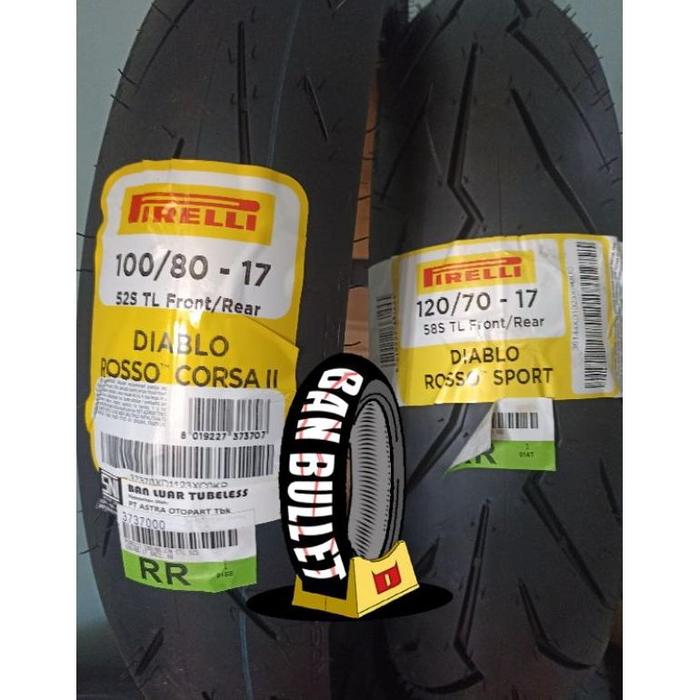 PAKET BAN PIRELLI DIABLO ROSSO CORSA 2 & DIABLO ROSSO SPORT 100/80-17 & 120/70 R 17