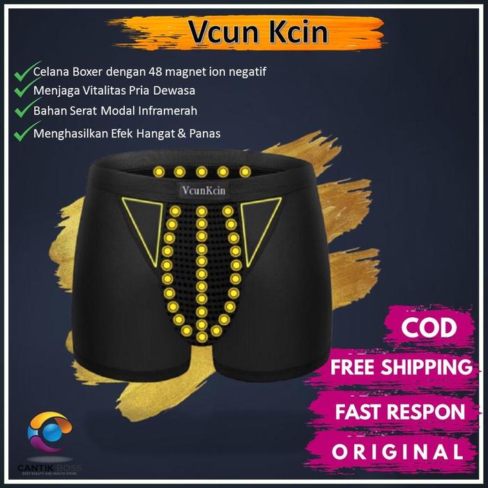 Vcun Kcin VcunKcin Original Celana Dalam Boxer 48 Ion Magnet Negatif Kesehatan Vitalitas Pria Cowok