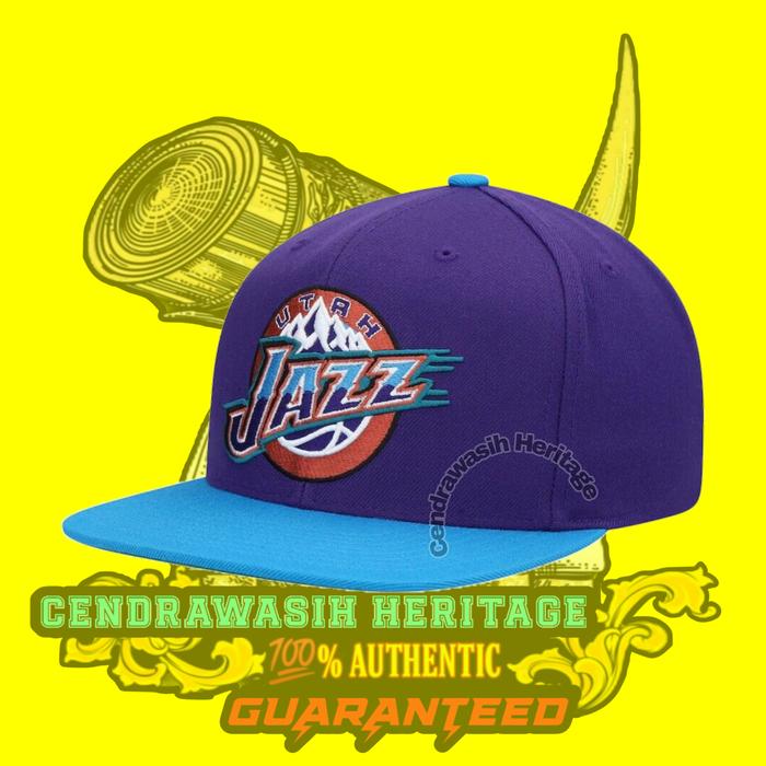 Mitchell And Ness Nba Utah Jazz 2 Tone Hardwood Snapback Hat 100% Authentic