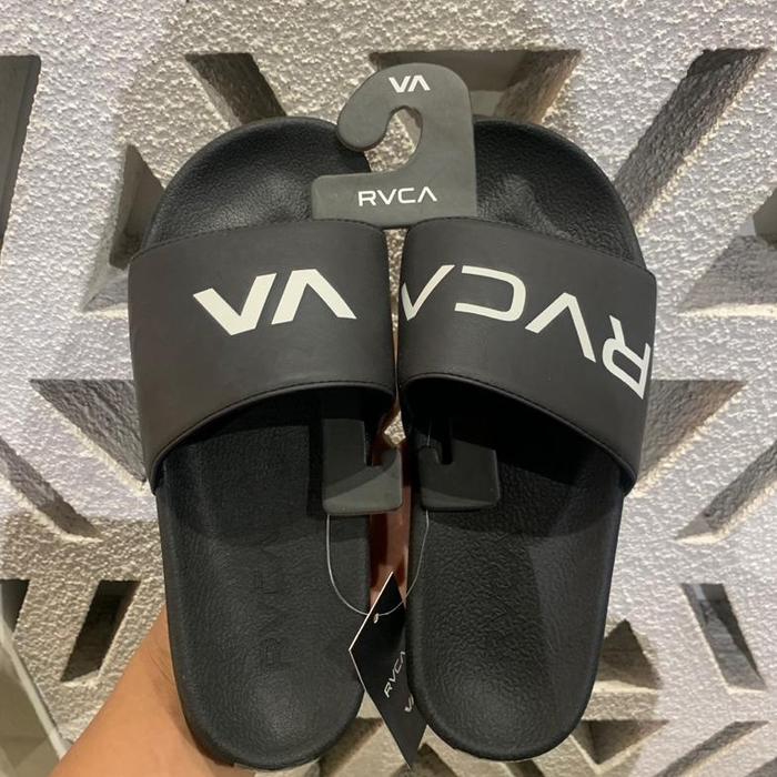 Sandal Slide Pria Rvca Original Sport Slide Black White New
