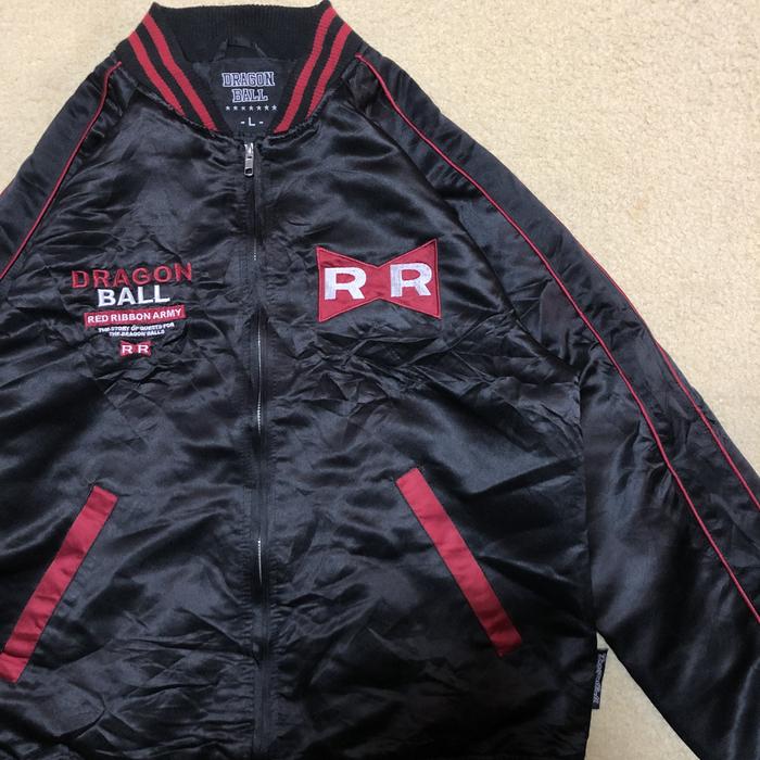 PRELOVED DRAGON BALL RED ARMY VARSITY BOOMBER JACKET