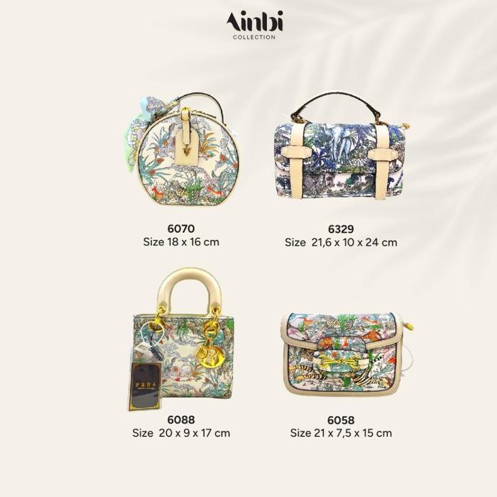 Ready Tas Prha Motif Jungle Hutan Slingbag Tali Panjang Adjustable Box Fashion Wanita Mewah By Ainbi