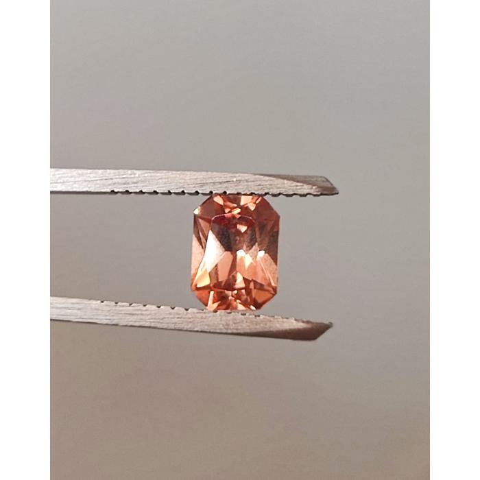 Fancy Vivid Orange Sapphire Radiant Octagonal Scissor Cut Unheated Gemstone 100% Czochralski Crystal
