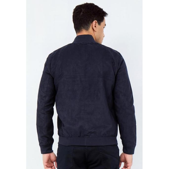 Wood Suede Bomber Jacket 2-JKILXC221L287 Navy