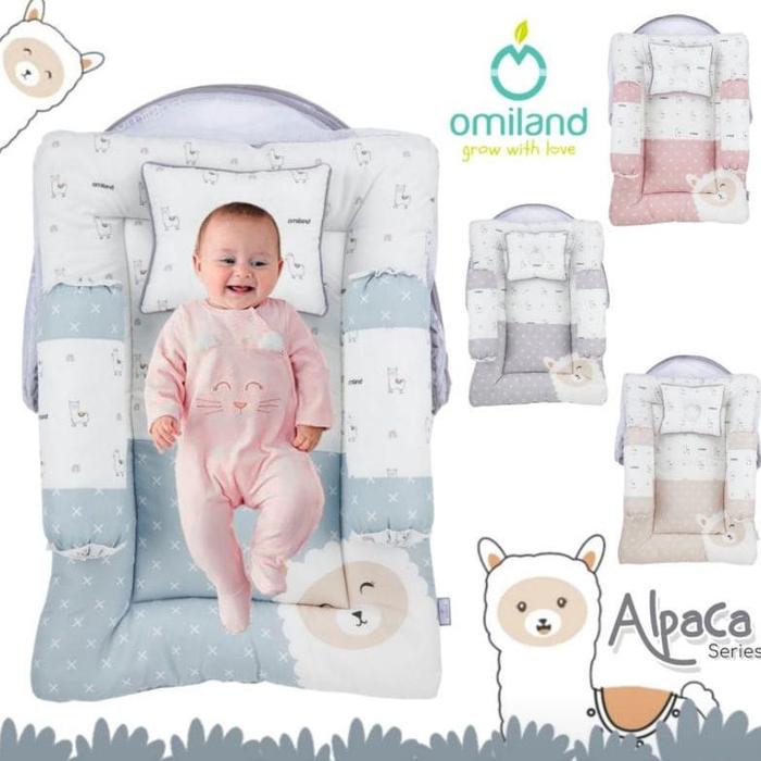 Omiland Kasur Bayi Bantal Guling Lipat Bayi Dakron + Kojong Kelambu Alpaca Series