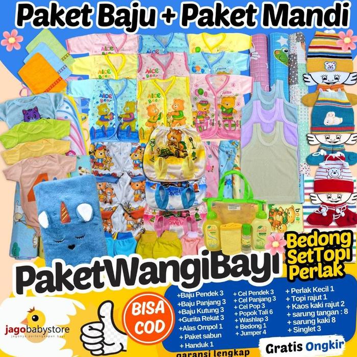Paket Lahiran Lengkap - Paket Murah Baju Bayi Newborn - Extra Lengkap dengan Paket Mandi