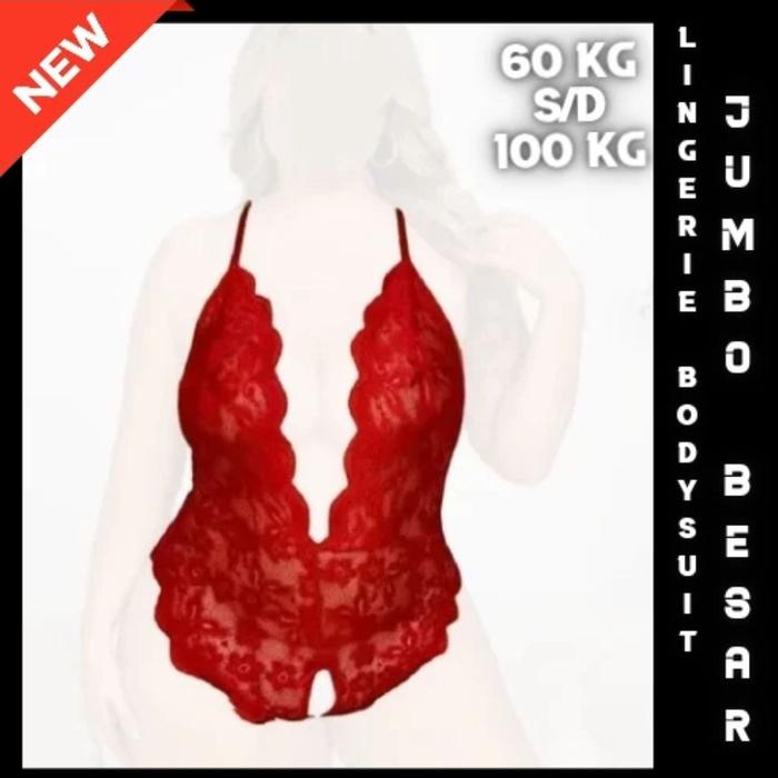 Lingerie Teddy Bodysuit JUMBO BIG SIZE BESAR BB 60-100 kg Import VOA