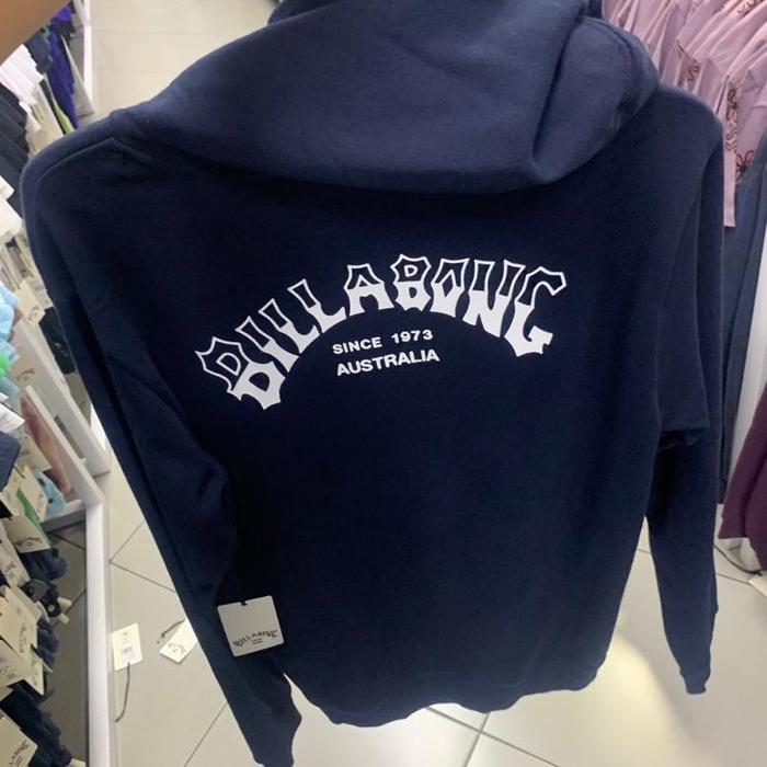Hoodie Pria Billabong Original Core Arch Pop Hood Navy New