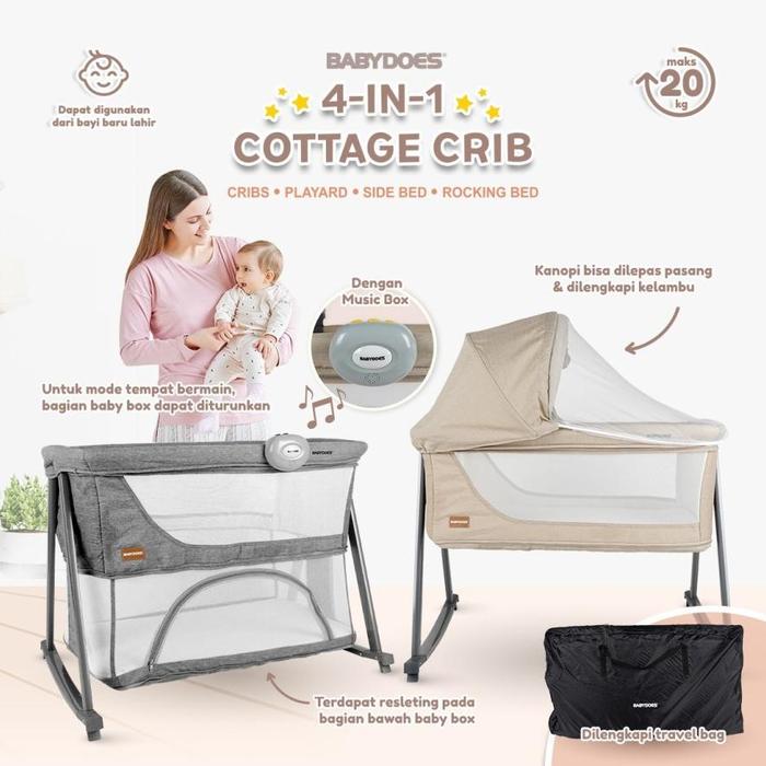 Babydoes 4 in 1 Cottage Crib Playard CH-1692 / Box Babydoes Travee Cribs / Box Tidur Bayi