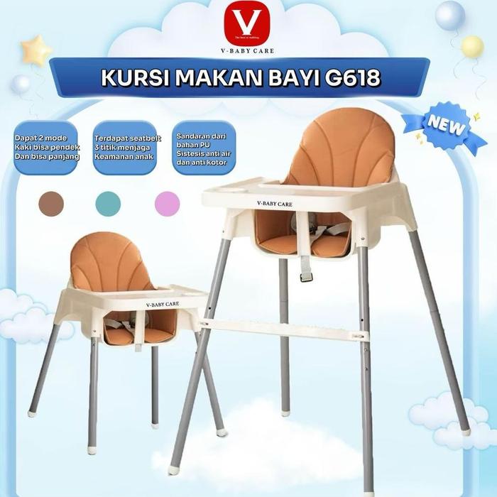 V-BABYCARE Kursi Makan Bayi/ Kursi Makan Balita Baby Chair Multifungsi / VBABY G618