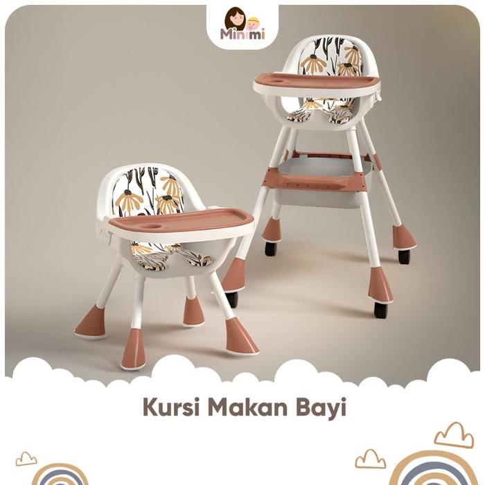 Minimi Kursi Makan Bayi Multifungsi dengan Roda - Kursi Makan Bayi Serbaguna yang Praktis dan Aman