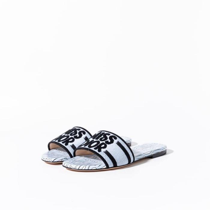 CHRISTIAN DIOR Dway slide with miss dior all over motif Pale Blue