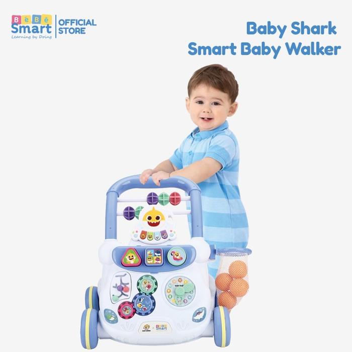BEBE SMART Smart Baby Walker Baby Shark / Push Walker / Dorongan Bayi / Dorongan Bayi Belajar Jalan