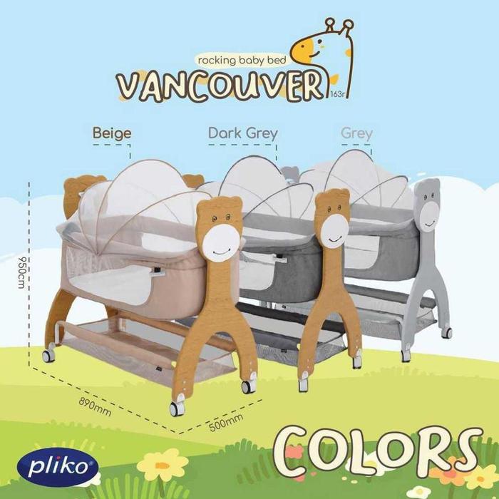 Box Bayi Pliko Vancouver Rocking Baby Bed Music Light Ayunan Bassinet Ranjang tempat tidur bayi
