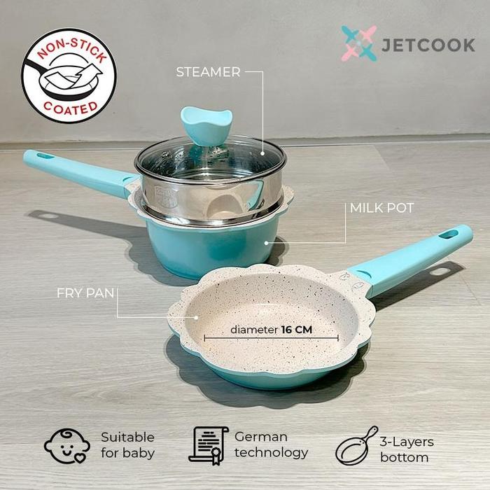 JetCook Baby Cookware Full Set 16cm - Peralatan Panci Bayi [NEW MODEL]