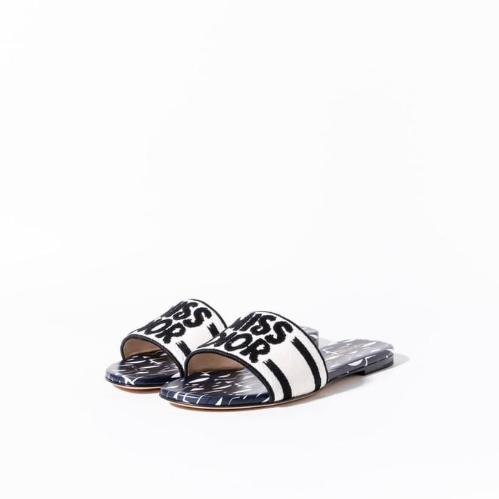 CHRISTIAN DIOR Dway slide with miss dior all over motif  Deep Blue