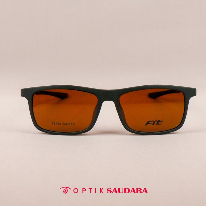 Optik Saudara - Frame Fit - Kacamata Pria Clip On Model Kotak Sporty Kekinian F F2113 C4 54 CLIP ON