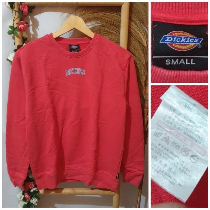 sweater crewneck preloved merah thick large branded ori original Dickies