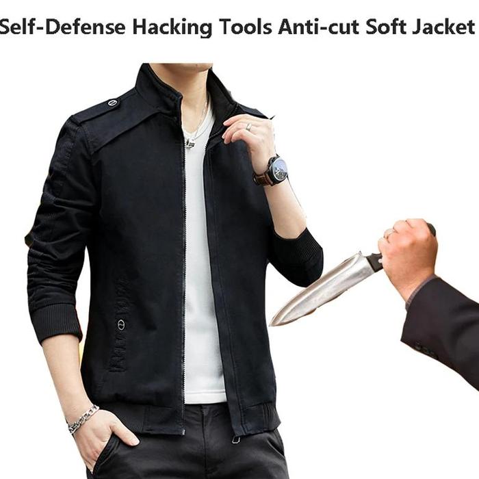 Jaket Musim Semi Musim Gugur Pria Anti Potong Ramping Anti Tusuk Anti Peretasan Polisi Fbi Pakaian P